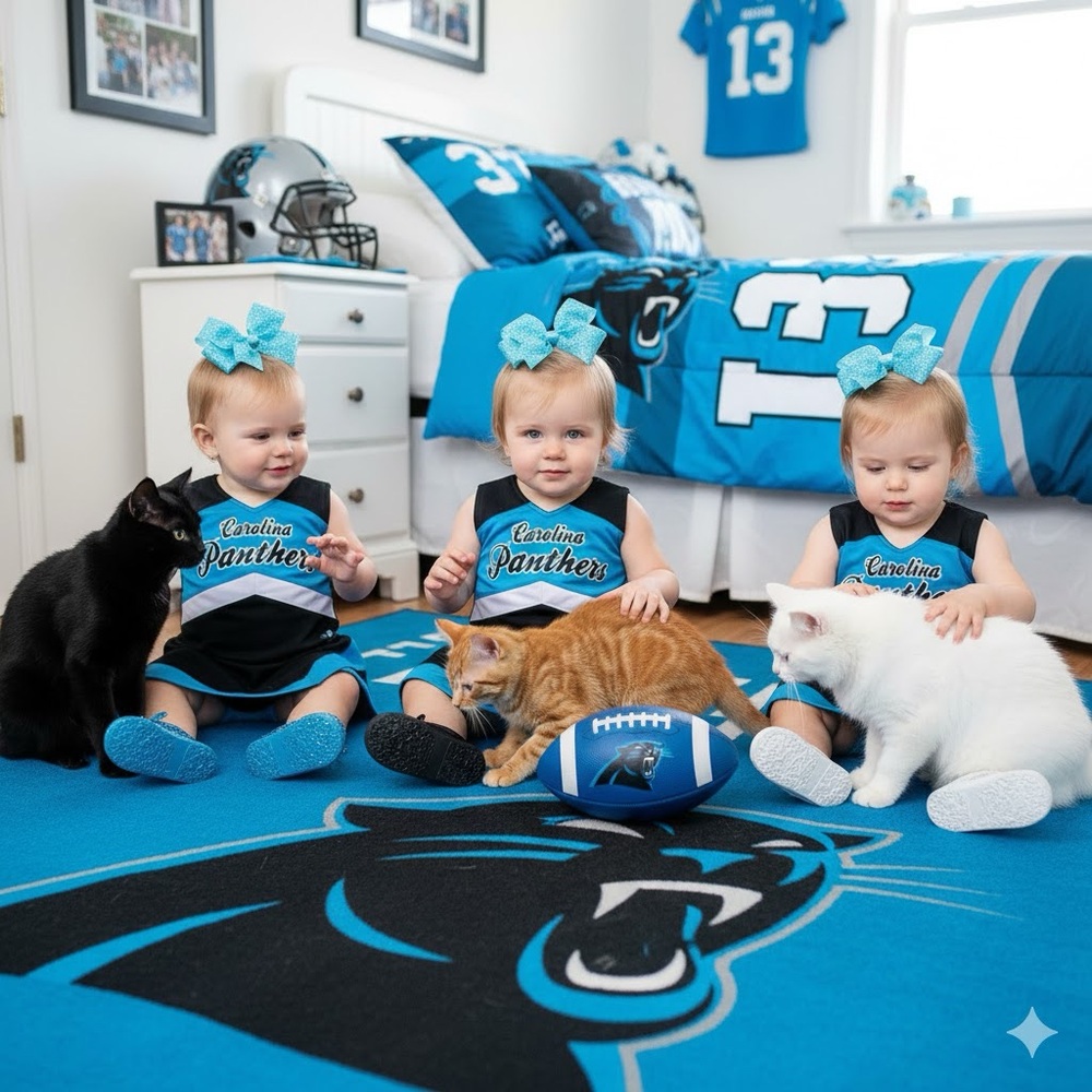 NFL TEAM APPAREL Kids - 2 Piece Cheerleader Set - Carolina Panthers - NWT - Picture 15 of 16